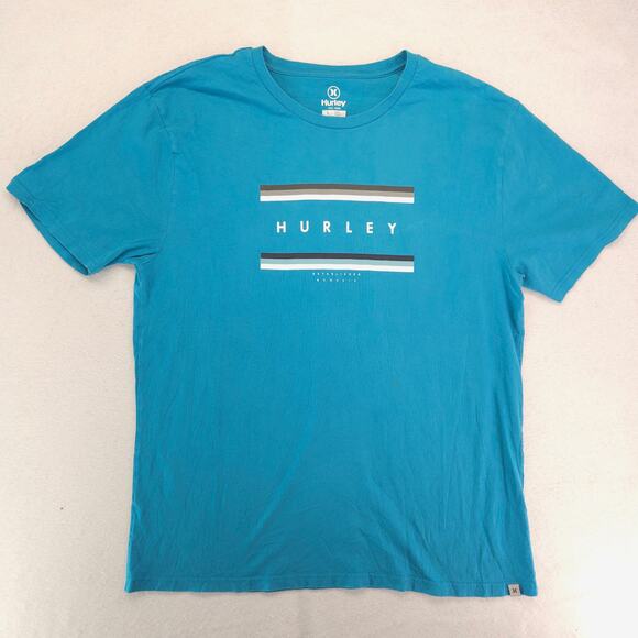 Hurley Casual Crew Neck Graphic T-Shirt Mens Size Large L Blue - Picture 2 of 10